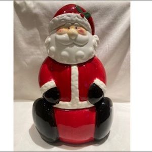 Ceramic Santa 3 Piece Cookie/Treat Jar